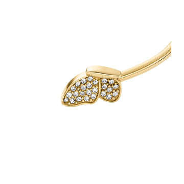 Fossil Sutton Pavé Butterfly Cuff Bracelet in Gold-Tone Plated over Stainless Steel