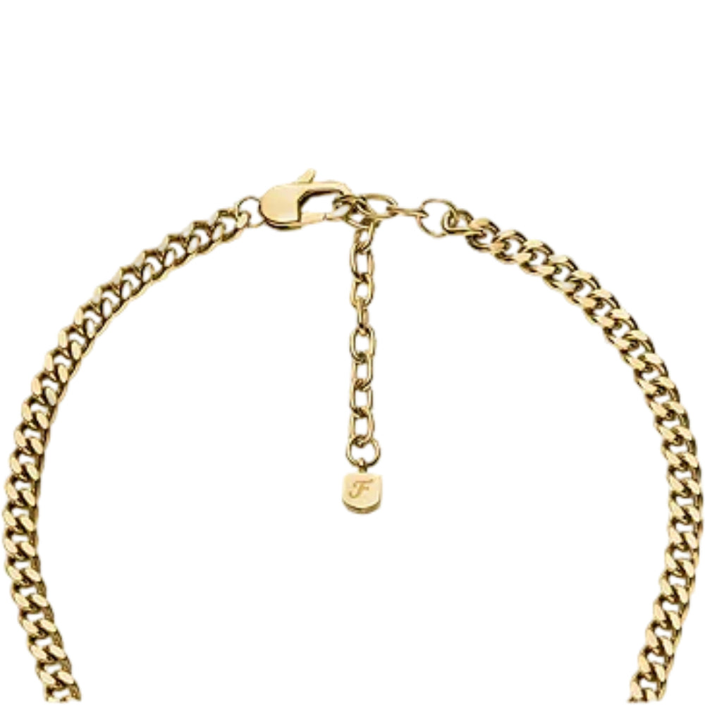 Fossil Sutton Heart Necklace in Gold-Tone Plated over Stainless Steel