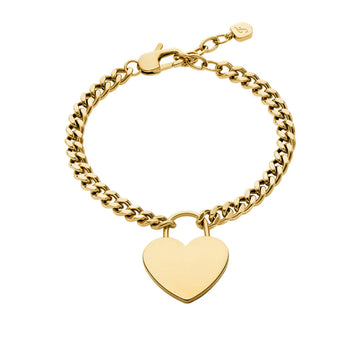 Fossil Sutton Heart Bracelet in Gold-Tone Plated over Stainless Steel