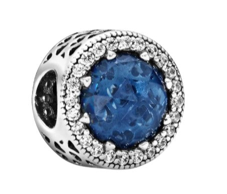 Ragazza Studio Sparkling Dark Blue Charm in 925 Sterling Silver