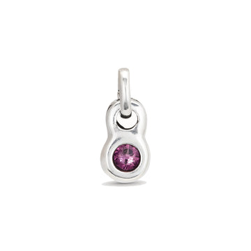 UNOde50 Unisex Faceted Crystal Round Charm in Sterling Silver-Plating over Metal