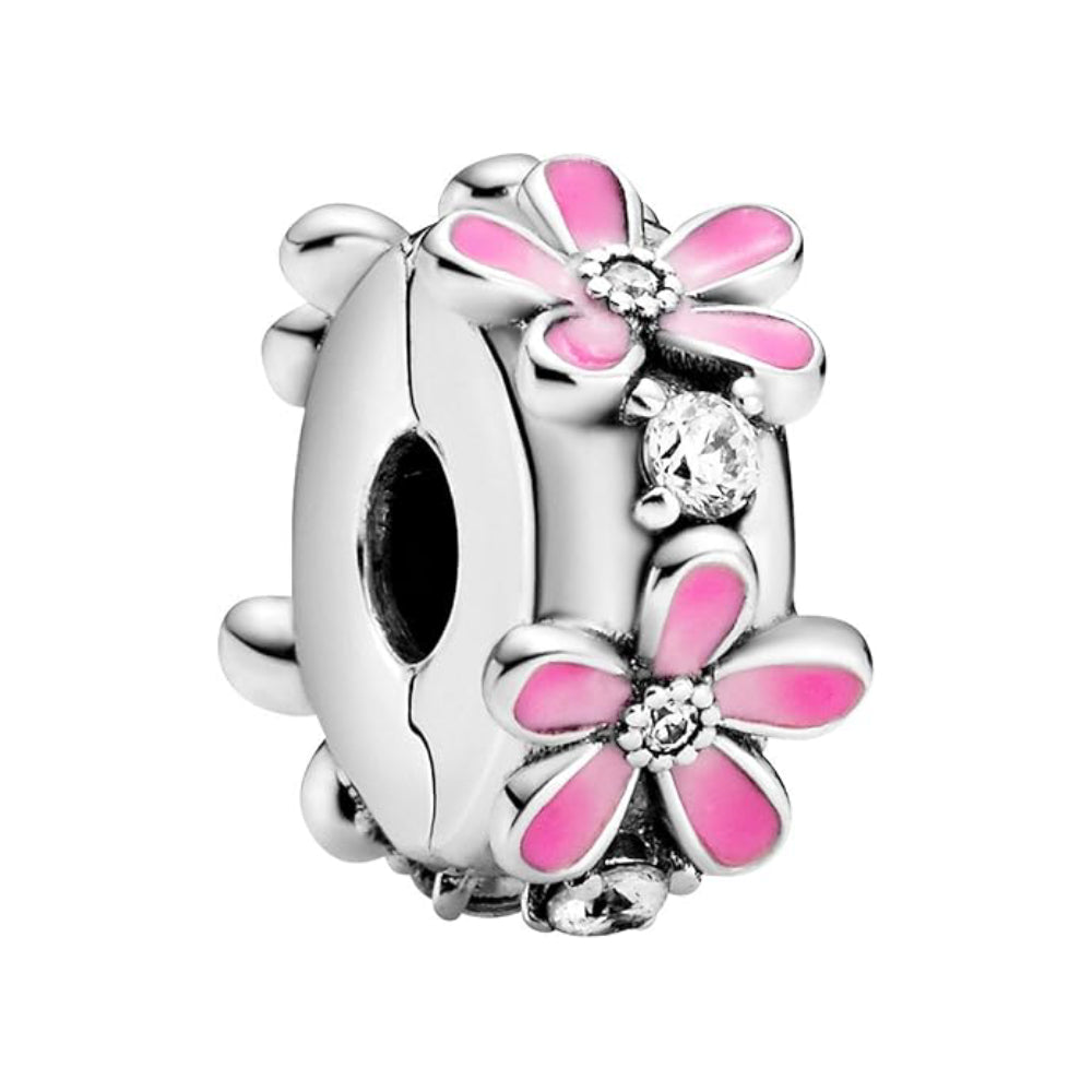 Ragazza Studio Women's Daisy Flower Clip in 925 Sterling Silver - Pink