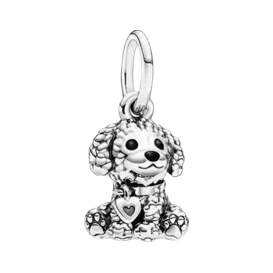 Ragazza Studio Poodle Puppy Dog Charm in 925 Sterling Silver