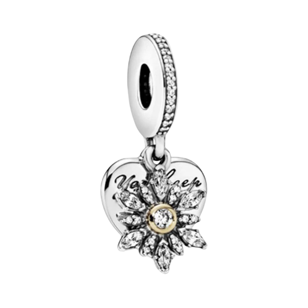 Charm de corazón de copo de nieve de Ragazza Studio en plata de ley 925
