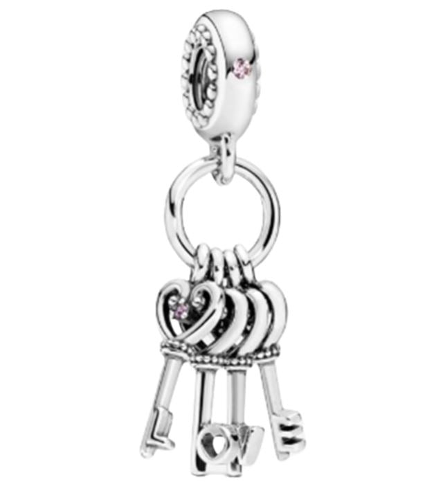 Ragazza Studio Keys of Love Dangle Charm in 925 Sterling Silver