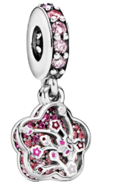 Ragazza Studio Peach Blossom Dangle Charm in 925 Sterling Silver