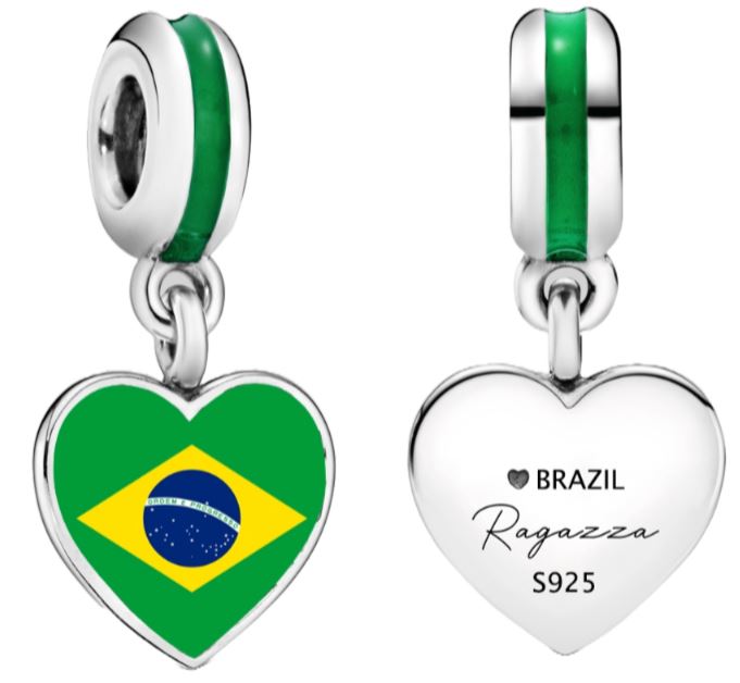 Ragazza Studio Brazil Dangling Charm in 925 Sterling Silver