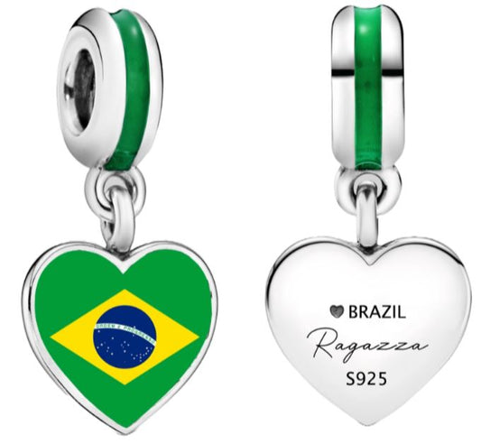 Charm colgante Brasil de Ragazza Studio en plata de ley 925