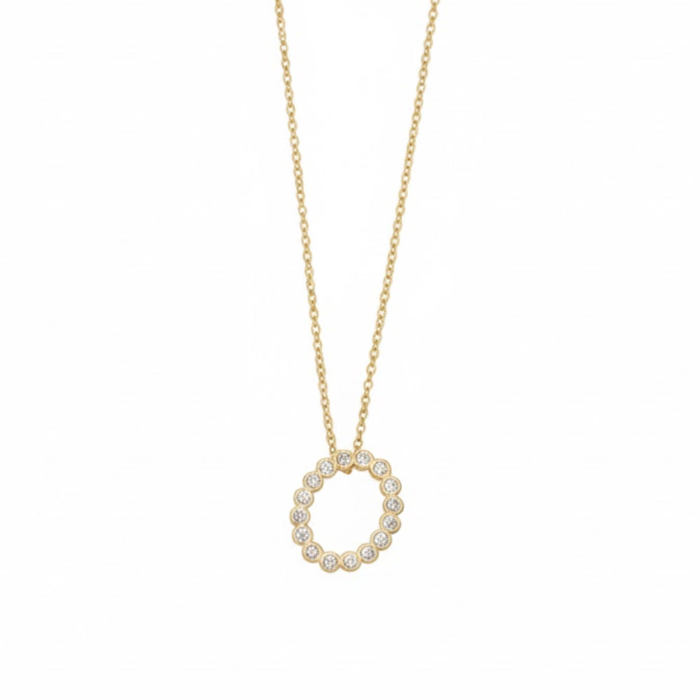 Collar con colgante de inicial "A" de cristal simple de 16,5" de Ettika en baño de oro de 18 k sobre latón y acero