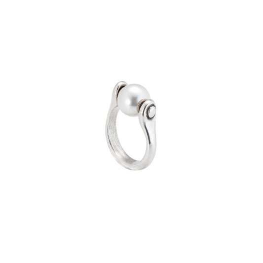 UNOde50 Women's White Pearl Shell Ring in Sterling Silver-Plating over Metal