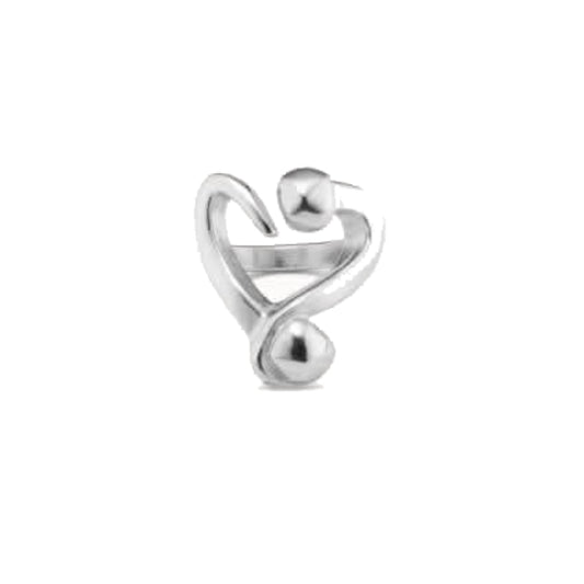 UNOde50 One Love Women's Nailed Heart Open Ring in Metal