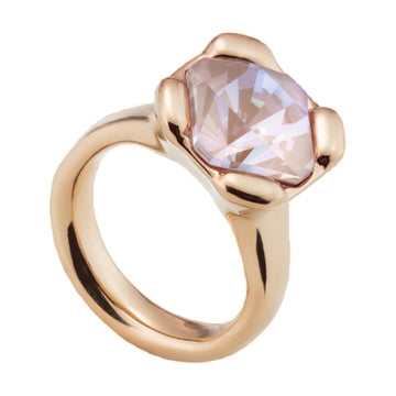 UNOde50 Charismatic Women's Faceted Crystal Ring in Metal Alloy
