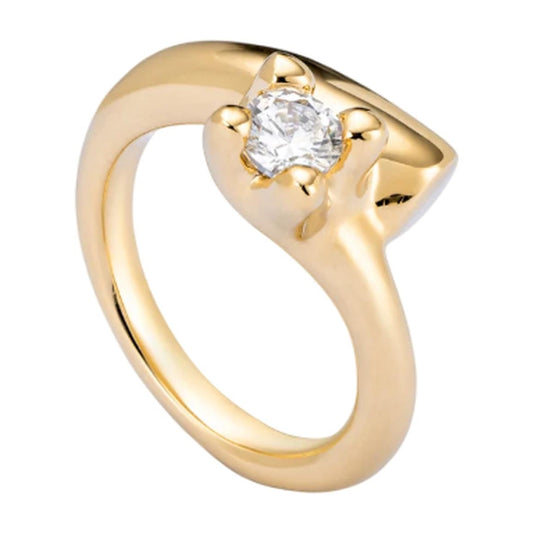 UNOde50 Spiritual Women's White Cubic Zirconia Ring in 18K Gold-Plating over Metal