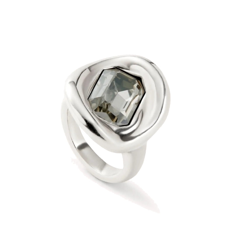 UNOde50 Ser Valiente Exc Women's Gray Crystal Ring in Sterling Silver-Plating over Metal Alloy
