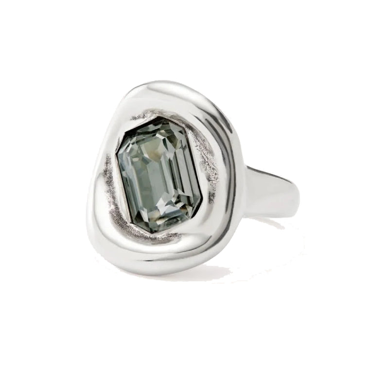 UNOde50 Ser Valiente Exc Women's Gray Crystal Ring in Sterling Silver-Plating over Metal Alloy