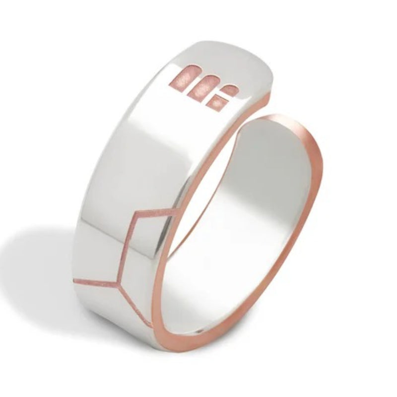 Metal Alchemist Honey Comb Bold Ring in 925 Sterling Silver