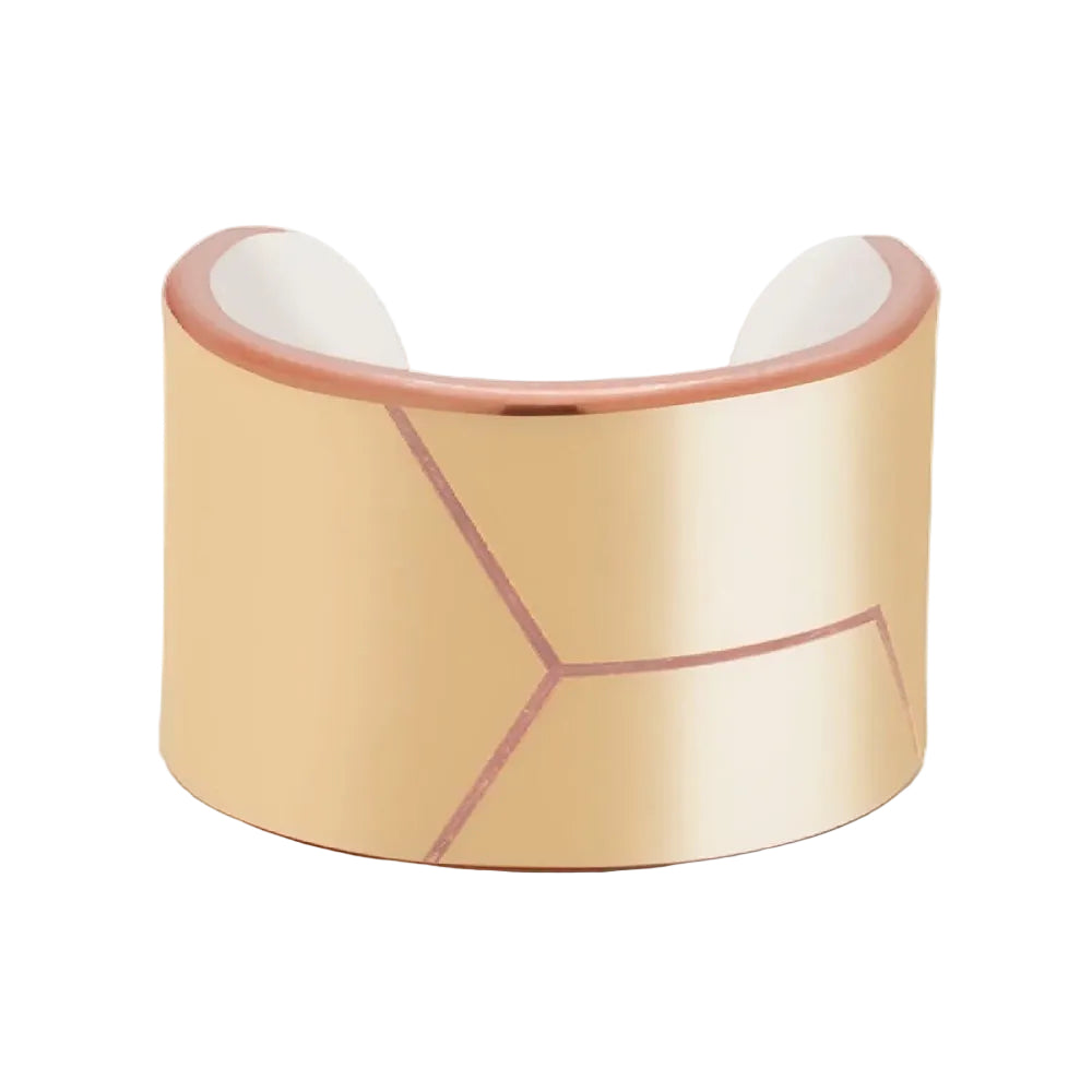 Metal Alchemist Trialchemy Bonded HoneyComb Bold Ring In 14K Gold Plated Over 925 Sterling Silver