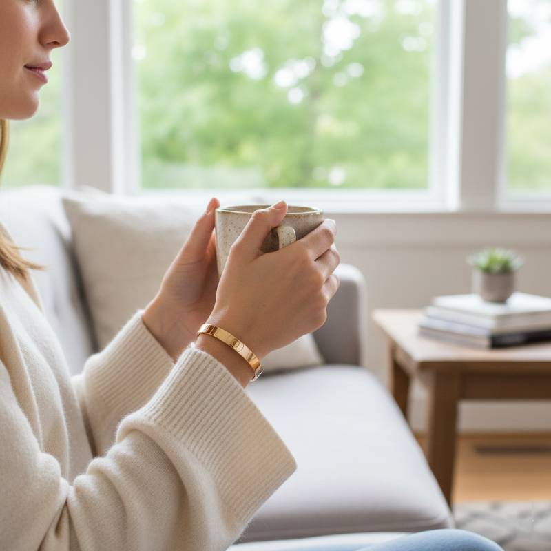 Metal Alchemist Trialchemy Bonded Love Regular Cuff In 14K Gold Plated Over 925 Sterling Silver