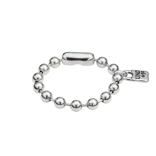UNOde50 Snowflake Unisex Padlock Charm Beaded Bracelet in Metal