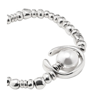 UNOde50 Another Round, Oh Oh Oh...! Women's White Pearl Shell Bracelet in Sterling Silver-Plating over Metal