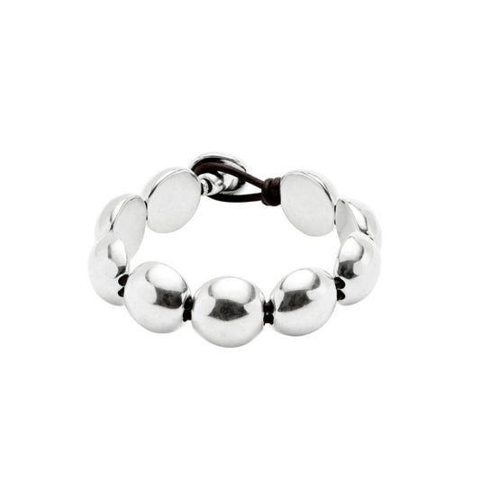 UNOde50 Ser Intrepida Unisex Round Beads Bracelet in Sterling Silver-Plating over Metal Alloy