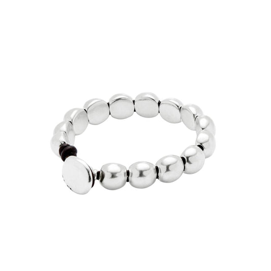 UNOde50 Ser Intrepida Unisex Small Round Beads Bracelet in Sterling Silver-Plating over Metal