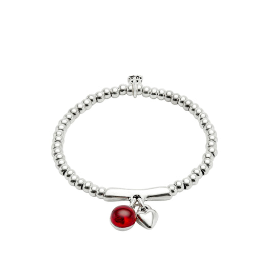 UNOde50 Ser Fascinante Women's Red Murano Glass Beads Bracelet in Sterling Silver-Plating over Metal Alloy