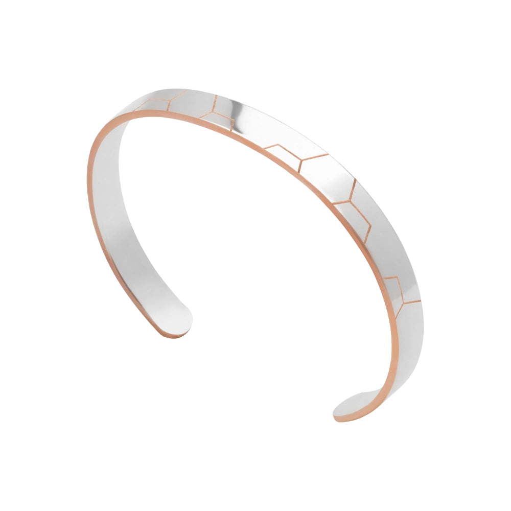 Metal Alchemist Honeycomb Bonded Cuff In 14K Gold Plated Over 925 Sterling Silver