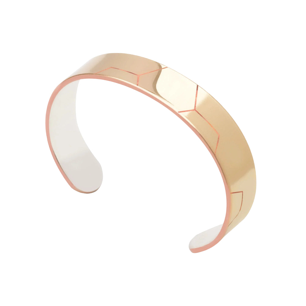 Metal Alchemist Honeycomb Bonded Cuff in 14K Gold Plated over 925 Sterling Silver