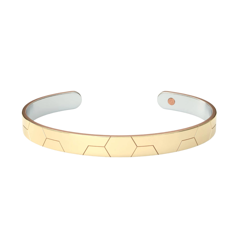 Metal Alchemist Honeycomb Bonded Cuff in 14K Gold Plated over 925 Sterling Silver