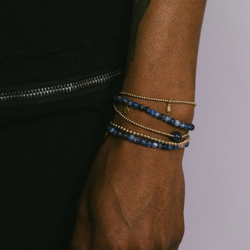 Metal Alchemist Blue Sodalite Stackable Bracelet