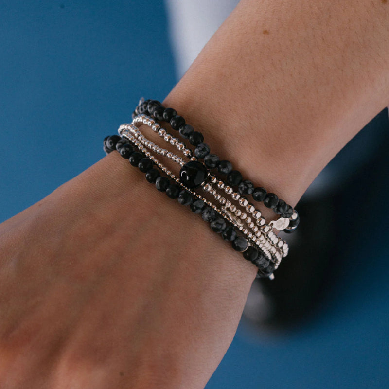 Metal Alchemist Black Onyx Stackable Bracelet