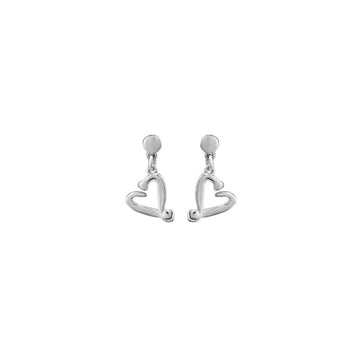 UNOde50 Loved Women's Nailed Heart Drop Earrings in Sterling Silver-Plating over Metal