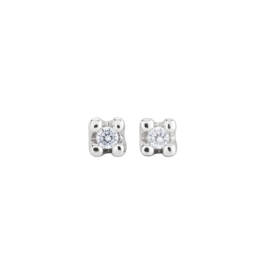 UNOde50 Spiritual Women's White Cubic Zirconia Stud Earrings in Metal