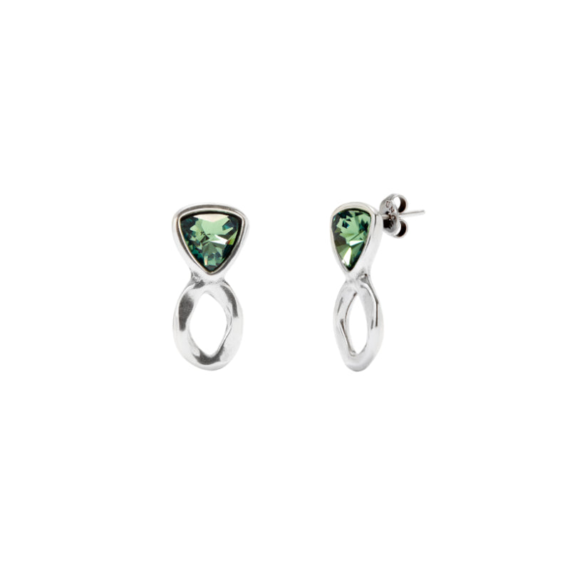 UNOde50 Ser Camaleonica Women's Green Faceted Crystal Drop Earrings in Sterling silver-Plating over Metal