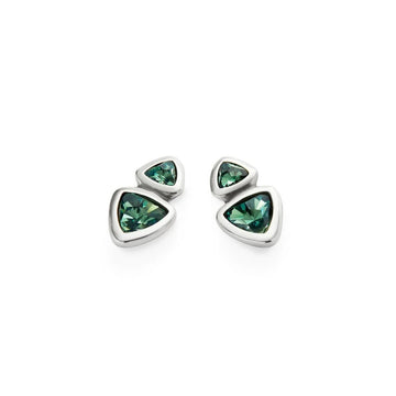UNOde50 Ser Camaleonica Women's Green Crystal Earrings in Sterling Silver-Plating over Metal Alloy