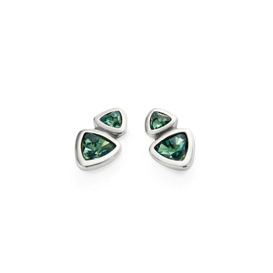 UNOde50 Ser Camaleonica Women's Green Crystal Earrings in Sterling Silver-Plating over Metal Alloy