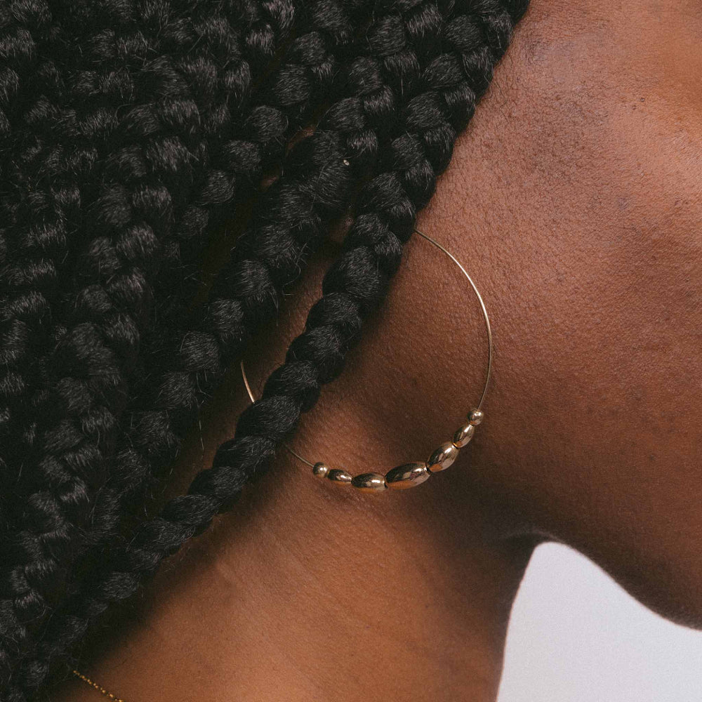 Metal Alchemist Alchemy Beaded Hoops Earrings