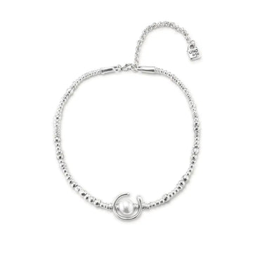 UNOde50 Another Round, Oh Oh Oh...! Women's White Pearl Shell Necklace in Sterling Silver-Plating over Metal