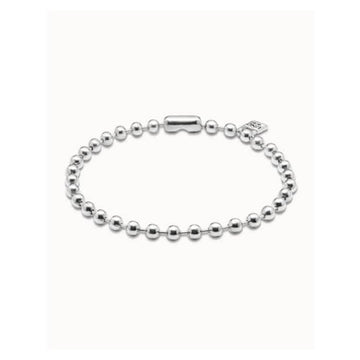 UNOde50 Unisex Snowflake Bead Necklace in Silver-Plating over Metal