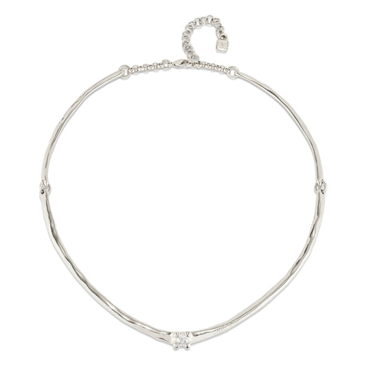 UNOde50 Spiritual Women's White Cubic Zirconia Choker Necklace in Metal Alloy