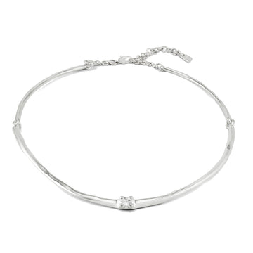 UNOde50 Spiritual Women's White Cubic Zirconia Choker Necklace in Metal Alloy