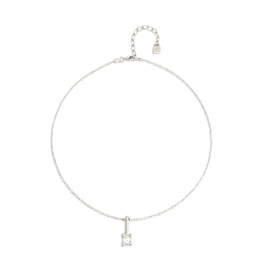 UNOde50 Spiritual Women's White Cubic Zirconia Short Necklace with Charm in Metal Alloy
