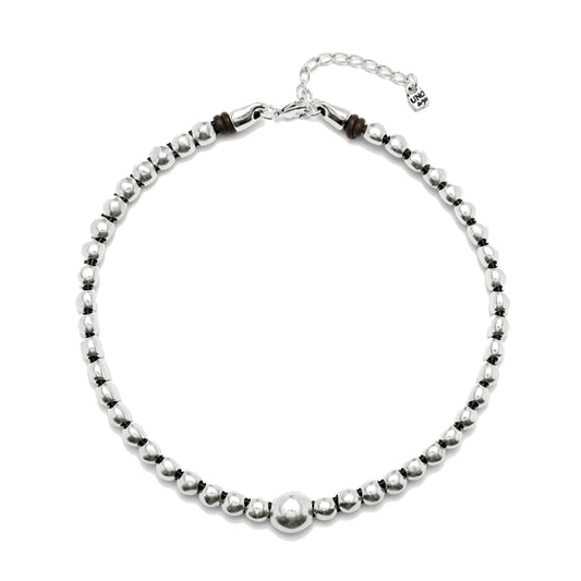 UNOde50 Ser Intrepida Unisex Beads Necklace in Sterling Silver-Plating over Metal
