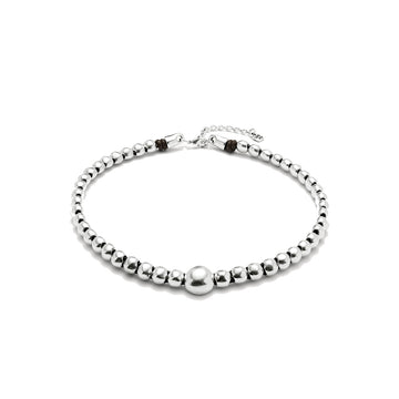 UNOde50 Ser Intrepida Unisex Beads Necklace in Sterling Silver-Plating over Metal
