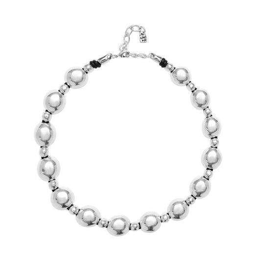 UNOde50 Ser Intrepida Unisex Beads Necklace in Sterling Silver-Plating over Metal Alloy