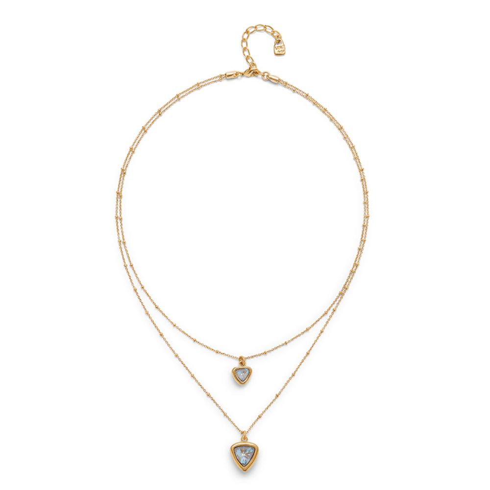 UNOde50 Ser Camaleonica Crystal Women's Multi-layer link Necklace in 18k Gold- Plating over Metal