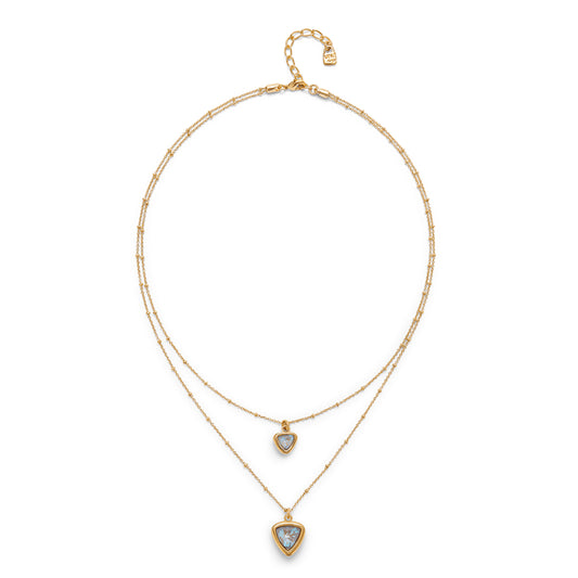 UNOde50 Ser Camaleonica Crystal Women's Multi-layer link Necklace in 18k Gold- Plating over Metal