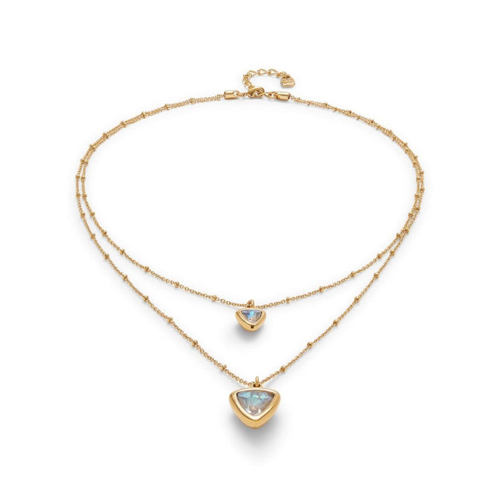 UNOde50 Ser Camaleonica Crystal Women's Multi-layer link Necklace in 18k Gold- Plating over Metal