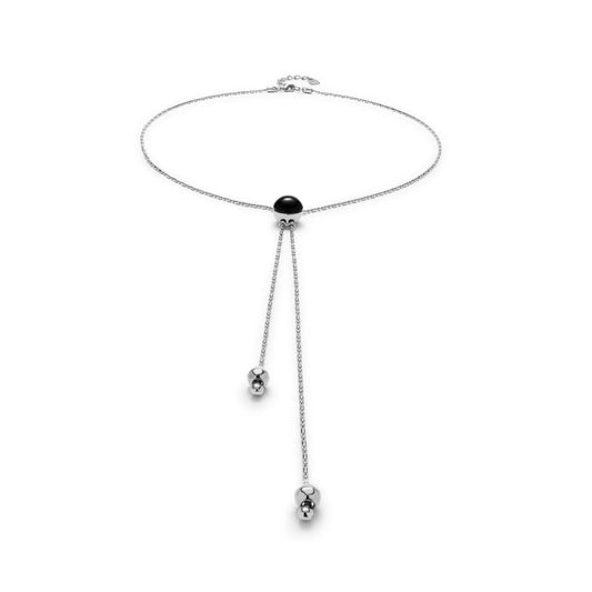 UNOde50 Women's Black Murano Glass Pendant Chain in Sterling Silver-Plating over Metal Alloy